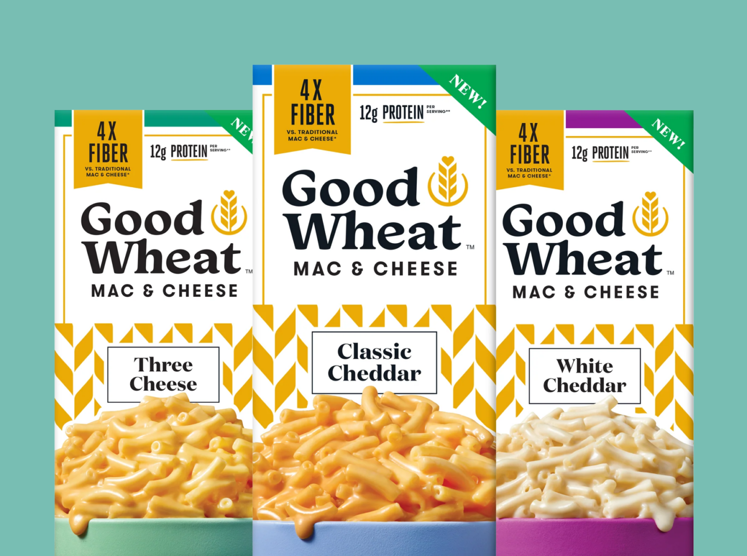 GoodWheat mac & cheese packaging